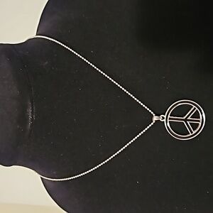 CLAIRE'S PEACE Enamel and Silvertone 16" Necklace